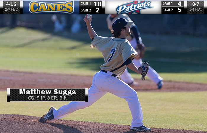 Suggs Gets Complete-Game Win; 'Canes Split DH At Francis Marion