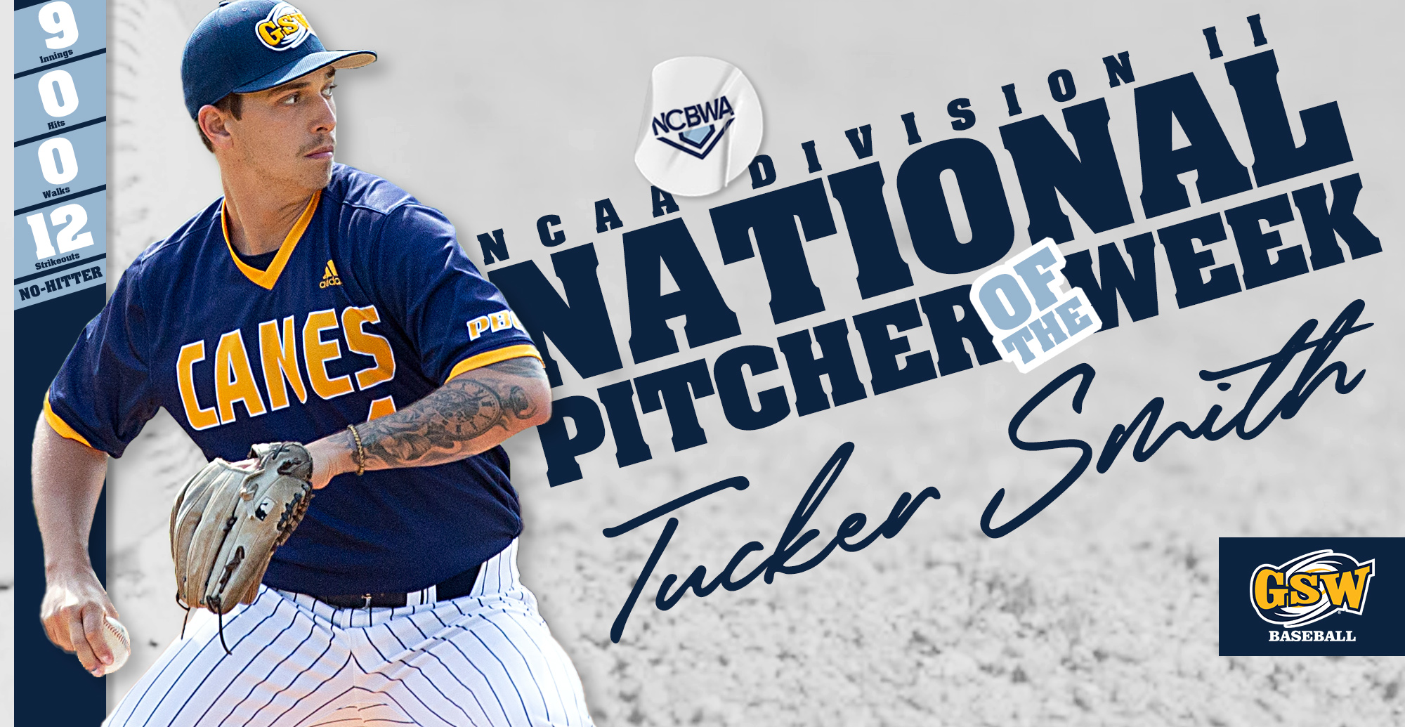 Smith Earns NCAA D2 National Pitcher of the Week Honors