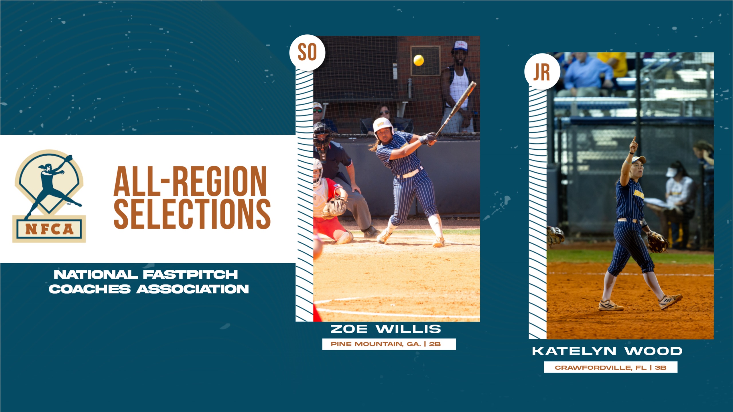 Willis and Wood Named to NFCA All-Region Team