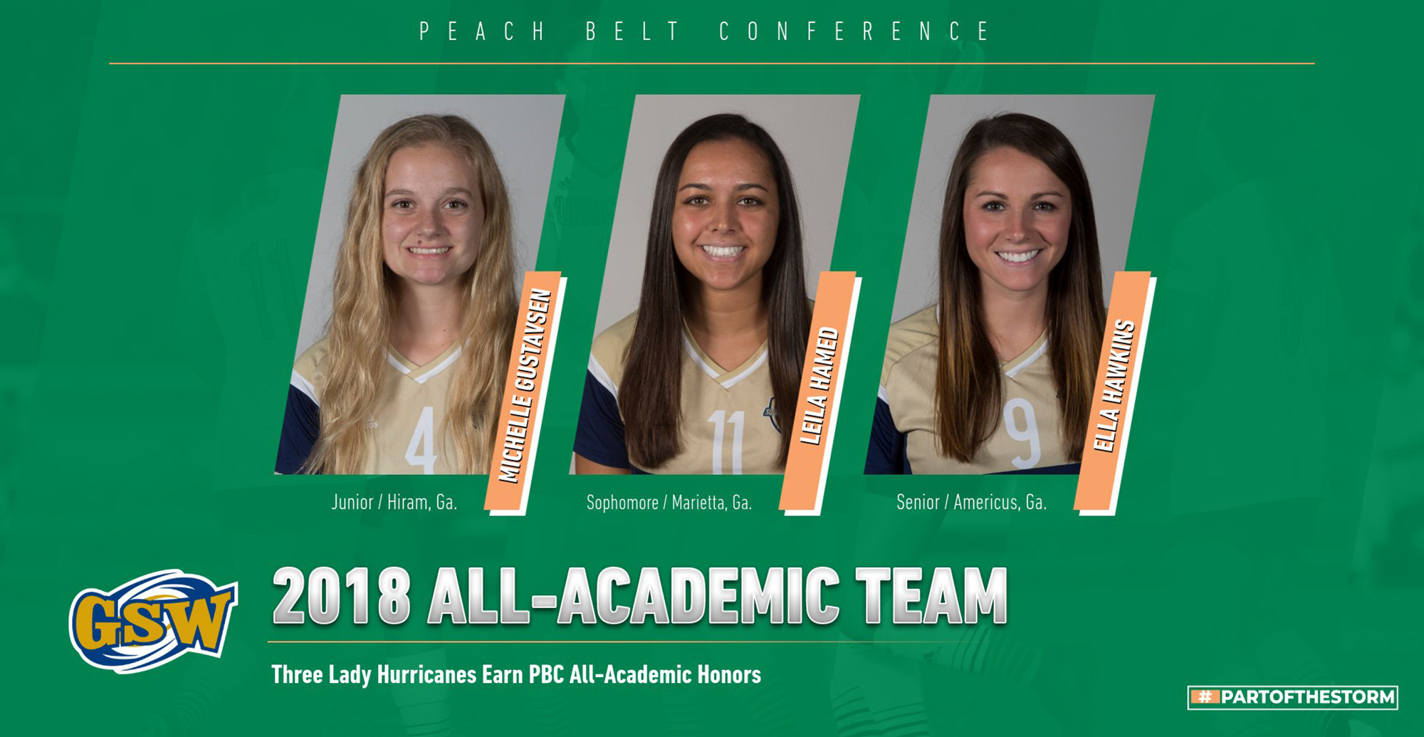 Trio of Lady Hurricanes Named 2018 PBC All-Academic