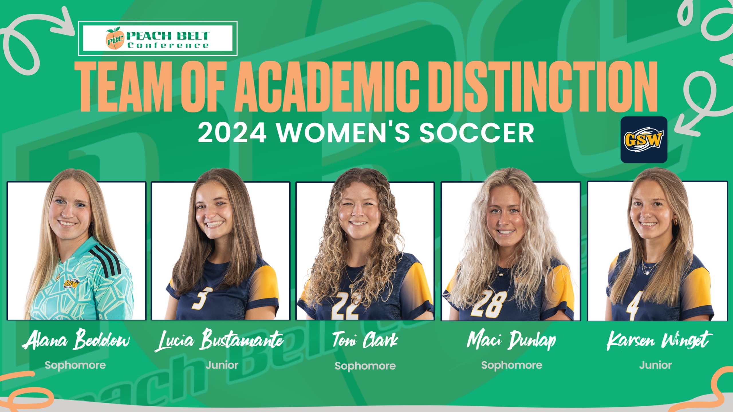 Women's Soccer Places Five on PBC Team of Academic Distinction